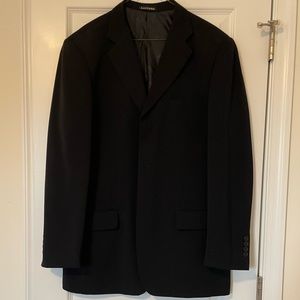 Loriano Collection Men's Black Sport Coat Three Button Jacket, Size 40L,